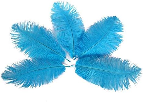 ZAMIHALAA 10-200PCS/LOTE LAKE Blue Avestruz Feather 15-70cm Penas de jóias DIY para fabricação de artesanato