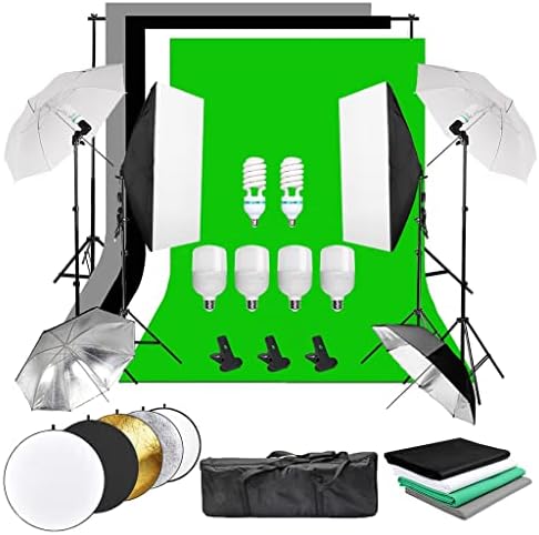 Llamn Photo Studio Softbox Umbrella Iluminação Kit de suporte de fundo suporte 4 cenário 4