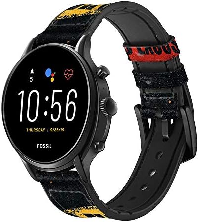 CA0786 sem medo Limita desculpas de couro e silicone Smart Watch Band Strap for Fossil Mens Gen 5e 5 4 Sport,