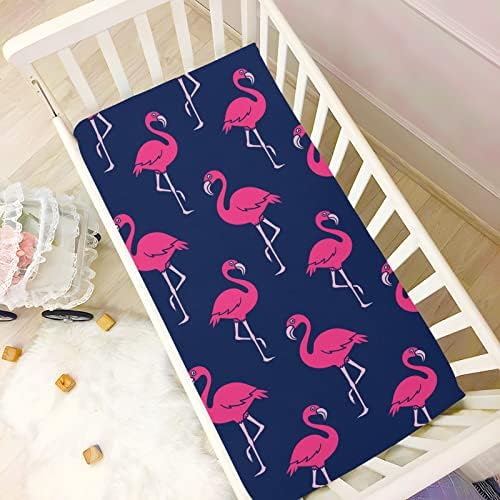 Lençóis de berço de flamingo azul para meninos pacote meninas e lençóis lençóis portáteis folhas de berço de berço