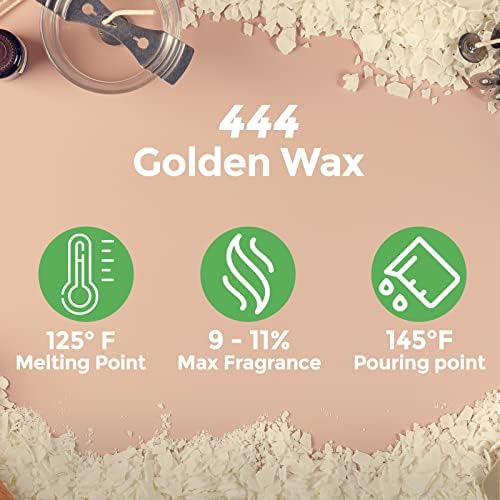 Golden Brands 444 Soy Wax, Bolsa de 10 lb, flocos de cera de soja naturais para projetos de velas e DIY,