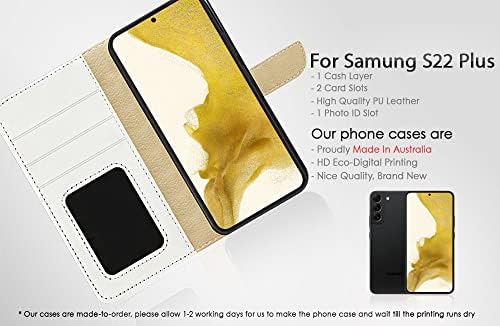 Para Samsung S22+, para o Samsung Galaxy S22 Plus, capa de capa de carteira de flip -flip, A23001