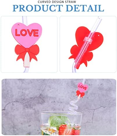 Valentim Party Straws: Design de coração Degradable Straw Holiday Wedding Party Shakes Bolo Pops Iced Coffee Straws