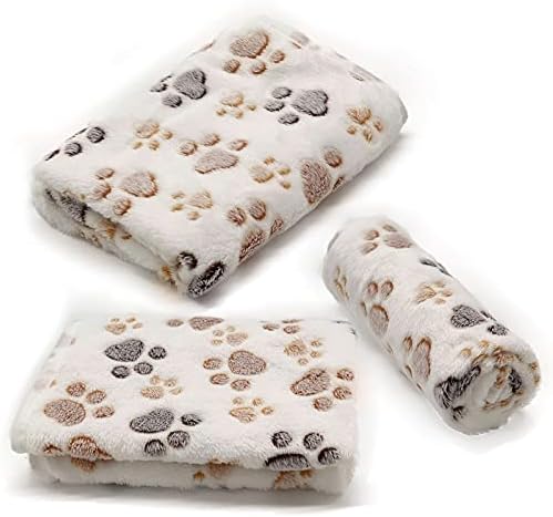 Sorkut 1 pacote 3 Cobertores de cachorro de cachorro super macio, tapete de sono quente flaneca de lã premium flanela