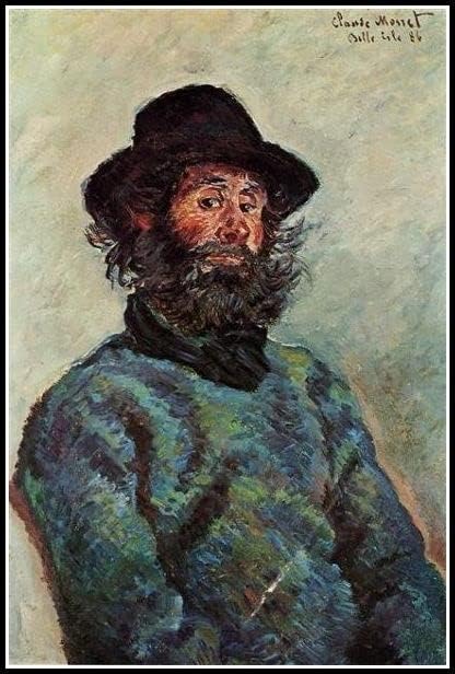 Retrato de Poly Fisherman em Kervillaouen Painting de Claude Monet Diy Diamond Painting Kits para adultos, 5D