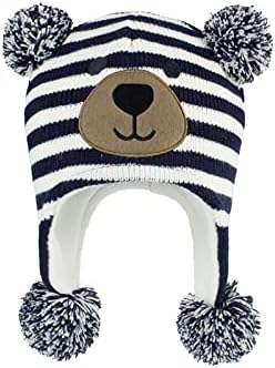 Century Star Baby Boy Hat Hat Winter Fleece Lined Hat Knot Earflap Kids Caps Capçadores infantis para meninas