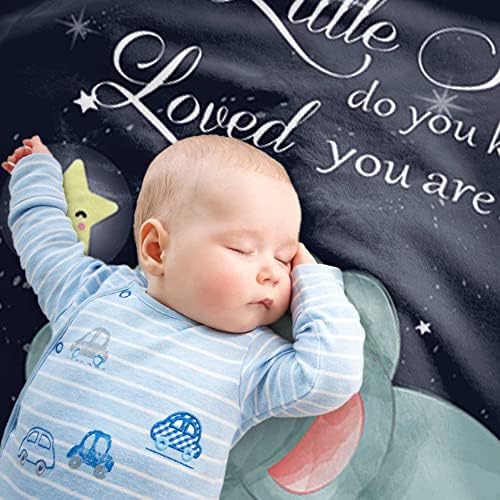 Pavo Baby Blanket Twinkle Little Star Baby Elephant, Gretos de elefante da Marinha de lã super macio para recém