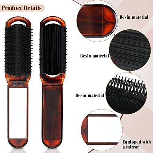 4 PCs escova dobrável de cabelo com espelho Mini escova de cabelo portátil Pequeno pente de cabelo