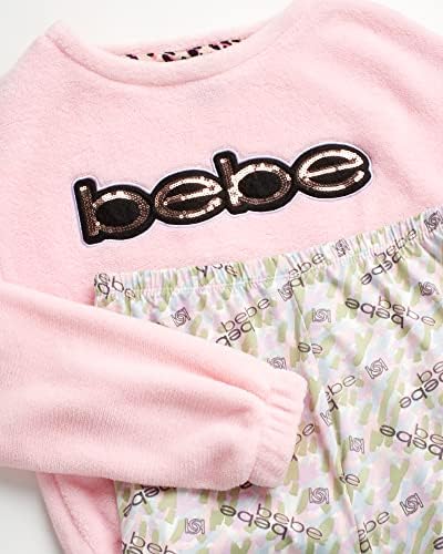 Conjunto de legging de meninas Bebe - 2 peças Sherpa Hoodie Complete roupas de roupas