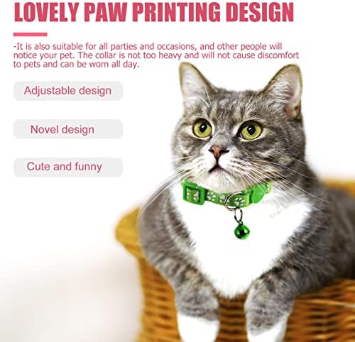 IPETBOOM CAT CLAR CLARA 5PCS Breakaway Gato Collar Paw Print Cat Collar Fashion Washable for Dogs Cats Animais