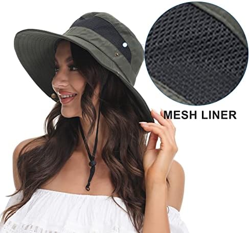 Summer Sun Hat Women Women Brim Brim respirável Caminhada ao ar livre Chapéu de pesca de verão com cordão ajustável