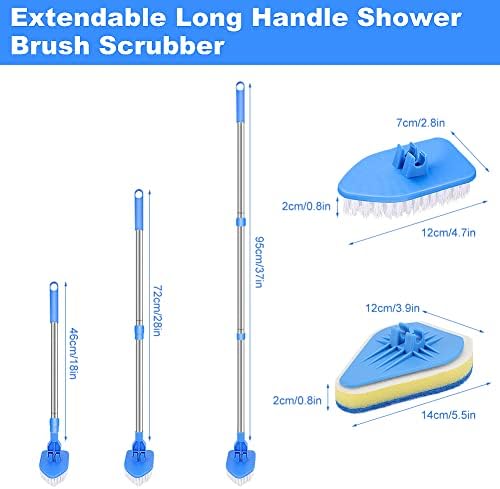 Lavador de chuveiro para limpeza, pincel de limpeza de chuveiro jhua escova de limpeza com alça longa 35