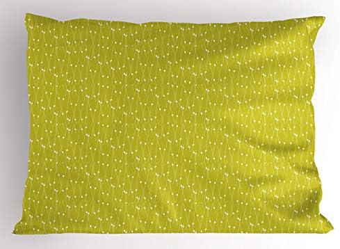 Ambesonne Funky Pillow Sham, listras finas verticalmente posicionadas não paralelas com oval