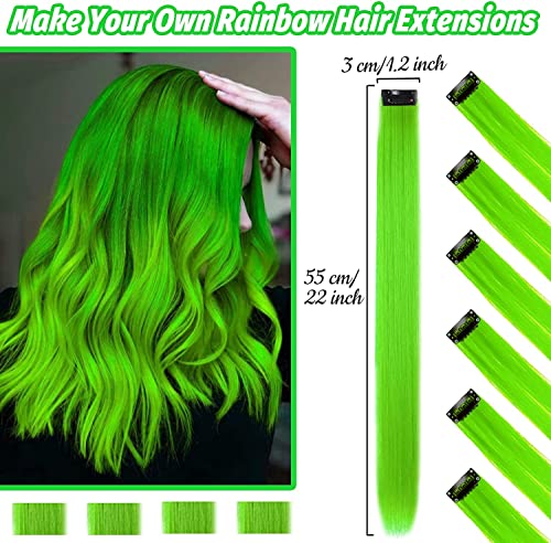 16pcs clipe colorido em extensões de cabelo, destaques coloridos de 22 polegadas para calardas