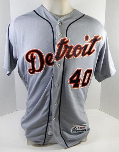 2018 Detroit Tigers Sergio Alcantara 40 Jogo emitido Grey Jersey 46 DP20489 - Jogo usado MLB Jerseys