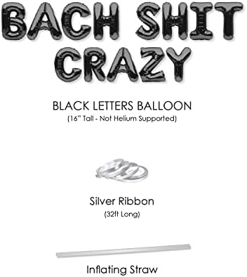 Partyforever bach merda balões malditos banner banner decorações de festa de festa preto de 16 polegadas de 16