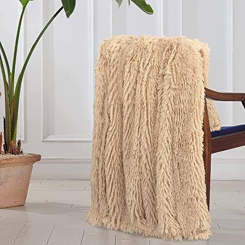 Decorativo Extra Soft Soft Fur Throw Blanket 50 x60, sólido reversível e leve, manto de cabelo