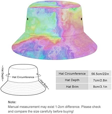 Tie Dye Multi Rainbow Bucket Hat para homens homens Moda Sun Hat Hat Pack Travel Beach Fisherman Hat