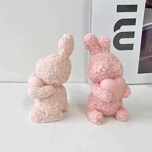 Moldes de silicone, molde de vela em forma de coelho em 3D, molde de resina DIY Crafts para fazer decorações de