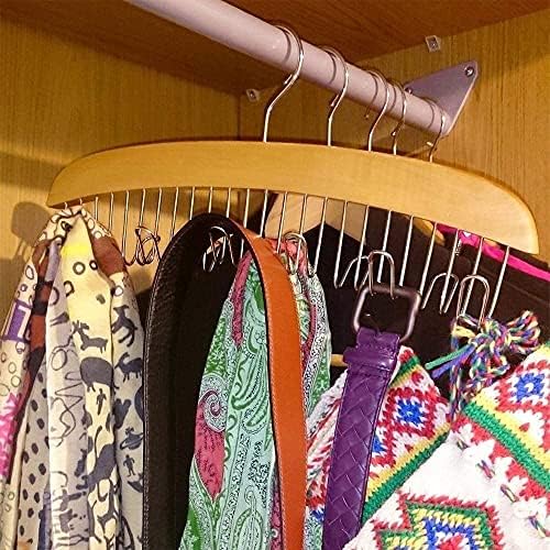 Cabide de cinto, rack de cinto de madeira de Ohuhu, suporte de cinto, organizador de cinto para armário, gravata