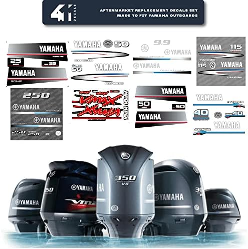 411 Decalques Substituição de pós -venda para Yamaha 15 Conjunto de decalques de quatro tempos