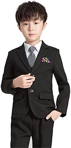 Ogbnweh meninos ternos de fato vestido de 4 peças conjunto de terno formal, colete+calça+blazer+gravata,