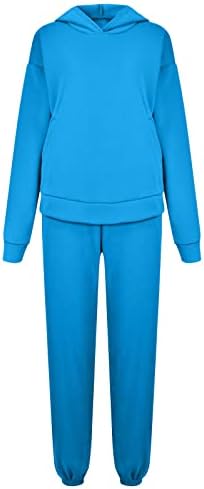 Jinlile Hoodie Sweatshirt Suits Sweetpant para mulheres de manga comprida Vova em V dois conjuntos