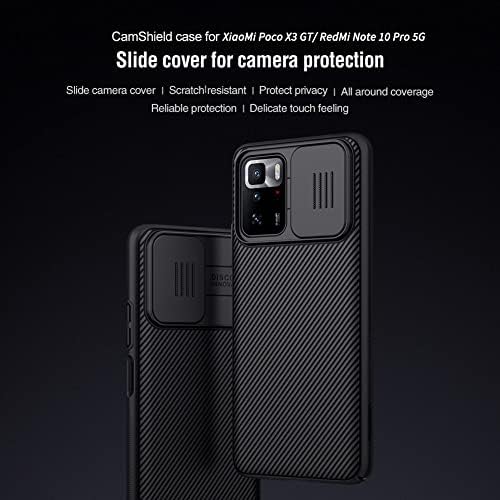 Caixa Xiaomi Poco X3 GT, Case da série Camshield com capa de câmera deslizante, estojo de proteção elegante