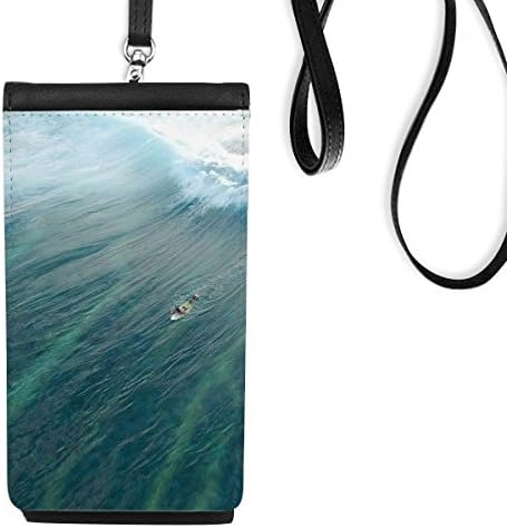 Ocean Sand Beach Sea Surfing Wave Picture Phone Cartlet bolsa pendurada bolsa móvel bolso preto