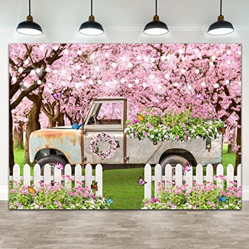 Lofaris 7x5ft cenário do parque de cereja para fotografia primavera trunck gsrden romântico rosa