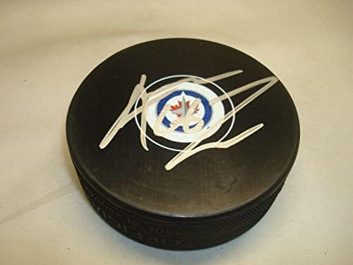 Andrew Ladd assinou o Winnipeg Jets Hockey Puck autografado 1A - Pucks autografados da NHL