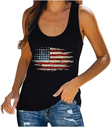 Tampa patriótica Panoegsn Patriótica para mulheres, camisetas soltas casuais femininas camisas de verão sem