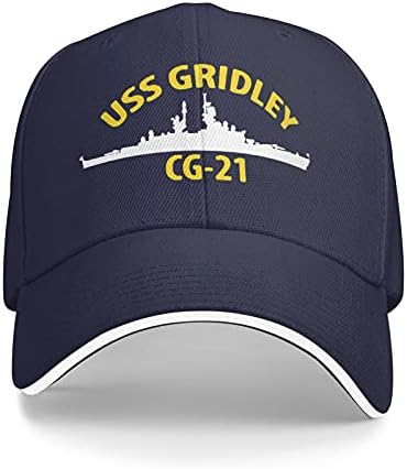 Henjoke USS Gridley, CG-21 Navy Baseball Cap ajustável Chapéu