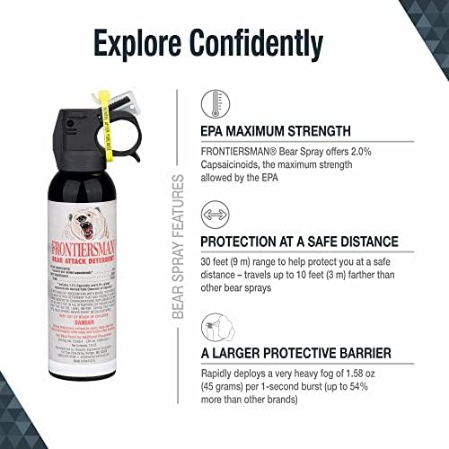 Saber Frontiersman 7,9 onças. Spray de urso, resistência máxima 2,0% Capsaicinóides principais e proteção