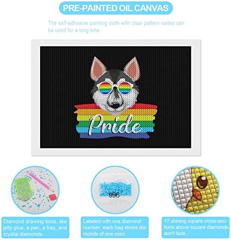 Kits de pintura de diamante husky de orgulho LGBT 5D DIY FLILHA FILIZAÇÃO RETRA DE RETRAS DE ARTES DE WALL Decor