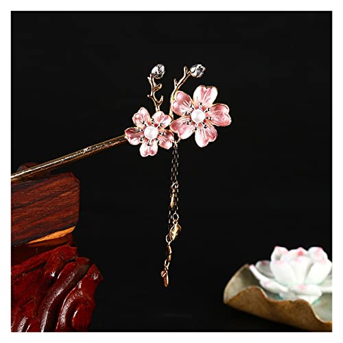 XDCHLK Mulheres Flor Strass Stick Stick Stick para menina estilo chinês de cabeceira pearl tassel Hairpins
