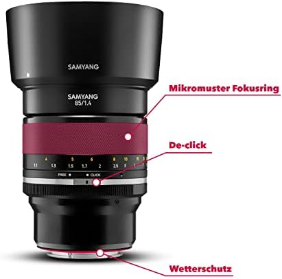 Samyang 85mm F1.4 Mk2 Manual Focus Lens para câmeras Sony Fe, Black, 22993