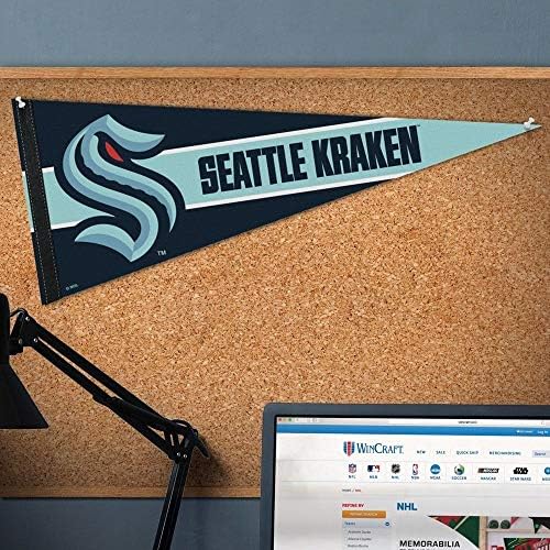 WinCraft NHL Seattle Kraken Pennant 12x30 Premium, cores da equipe, tamanho único