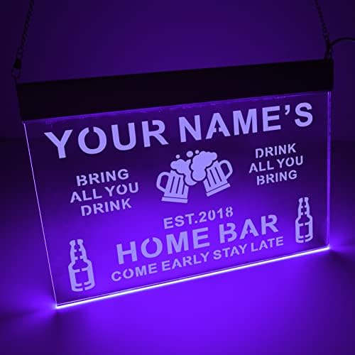 Personalizou seu nome Estas EST Ano Tema Bar Cerveja Decoração de caneca 8 cores LED NEON SILH