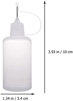 Zerodeko 9pcs garrafas de agulha de plástico translúcida recipientes líquidos líquidos de garrafa de precisão