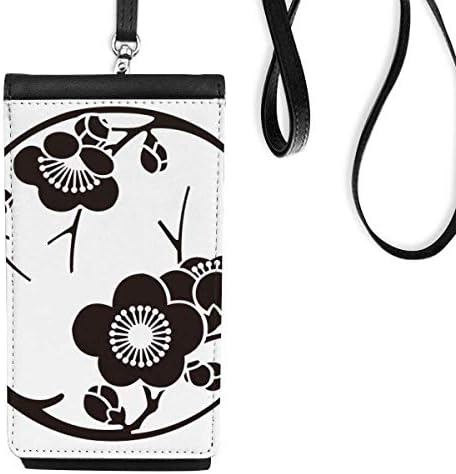 Cultura do Japão fofo preto sakura bolsa de carteira de telefonia
