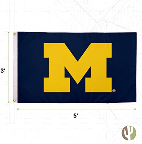 Bandeiras da Universidade de Michigan Wolverines de dupla face UM U de Banners poliéster interno