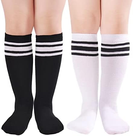 Meias de futebol infantil infantil meias listradas de joelho listrado 2/3/6 pares meias de uniforme escolar meias