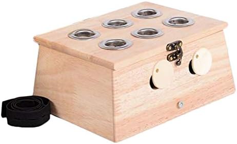Caixa de moxabustão de madeira sólida Ouyangzhi com 6 orifícios de moxa + 10 rolos de moxa abdômen usa