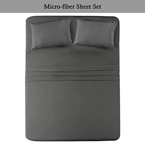 IR quartos imperiais cinza queen sheet - lençóis de 4 peças para a cama queen size cama escova de microfibra
