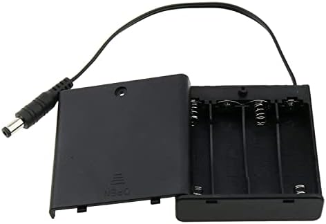 AIMPGSTL 2PCS DC 5.5X2.1mm Conector masculino 4x1.5V 6V Caixa de caixa da bateria Caixa de caixa