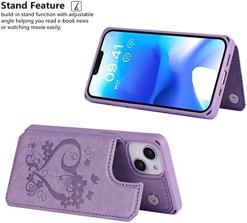 ICOvercase para iPhone 14 Plus Case com porta -cartas, iPhone 14 Plus Wallet Case para mulheres