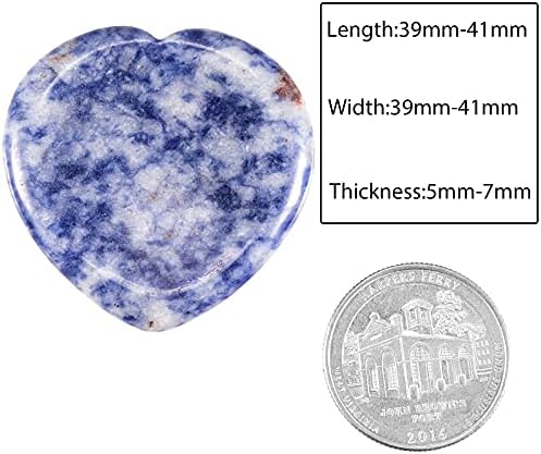 Pacote de rockcloud de 2 mancha azul jasper stone thumb stone para ansiedade, cura de pedra de bolso