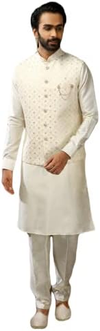 Designer indiano Royal Tradicional noivo de noivo Kurta pijama com nehru jacket para homens