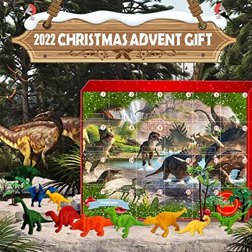 Calendário de advento de dinossauro 2022, dinossauro do calendário do advento Jurássico para crianças, inclui